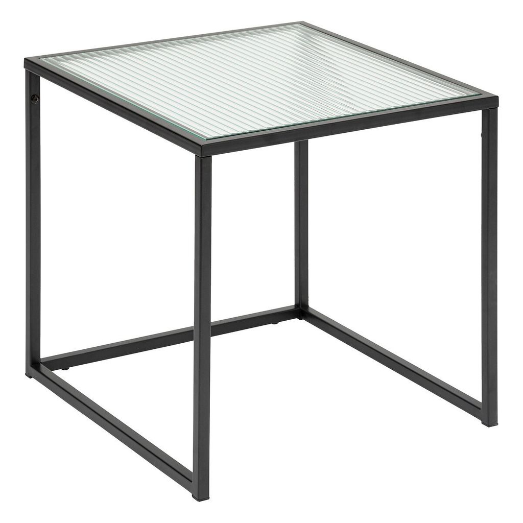 Üveg lerakóasztal 3db-os szett, fekete fém keret - courcelles - butopêa